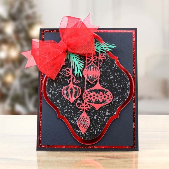 Framed Christmas Bauble thin metal die ( 5 inches tall) - Picture 6 of 10